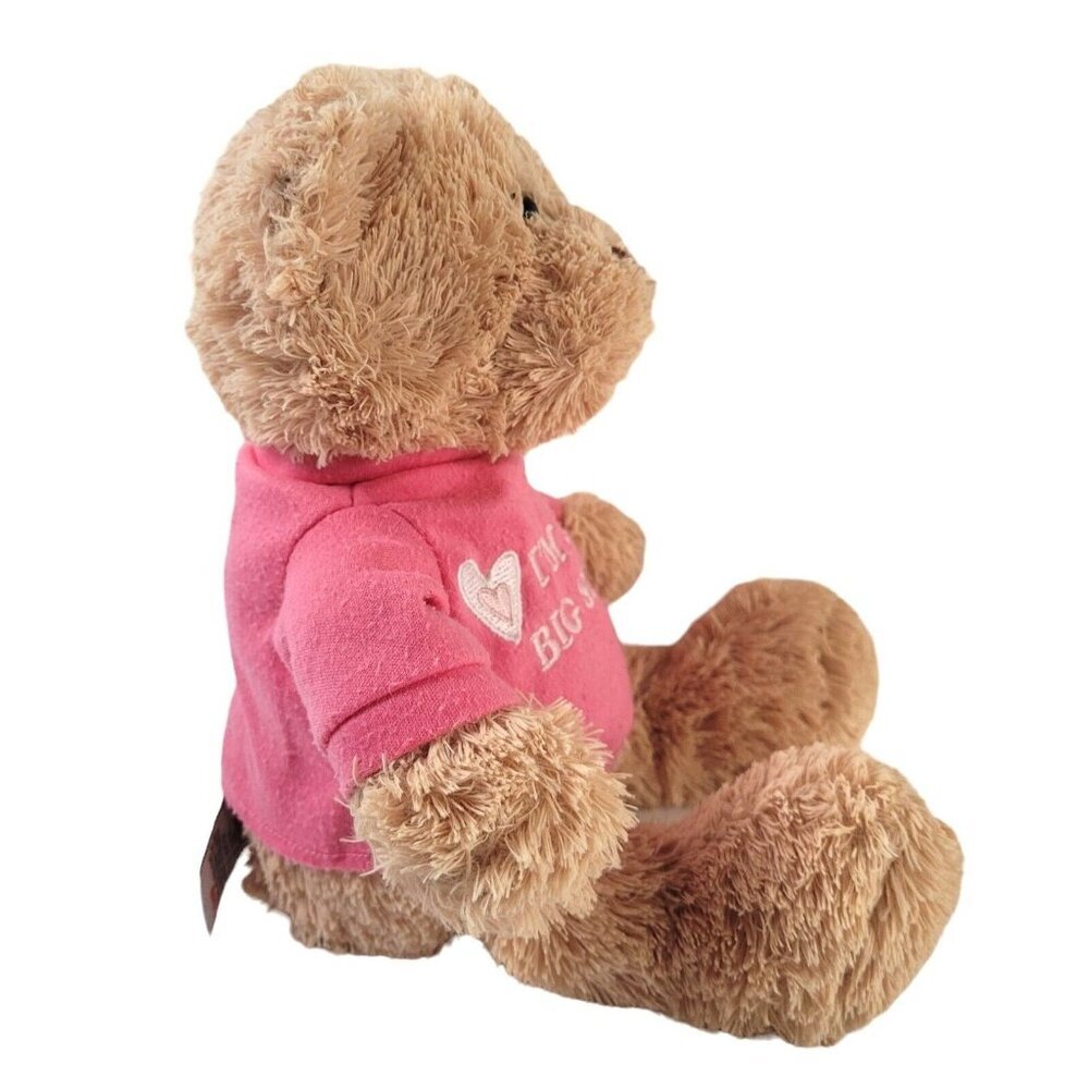 GUND Big Sister Bear 12" Pink T-shirt Tan Fur New Baby Plush Stuffed Animal - Picture 3 of 8